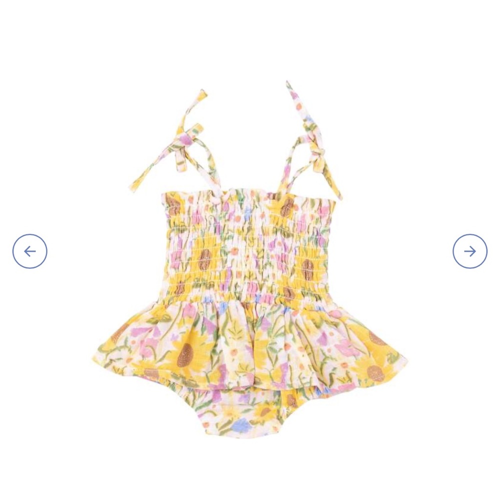 Angel Dear Dream Floral Smocked 6-12 EUC